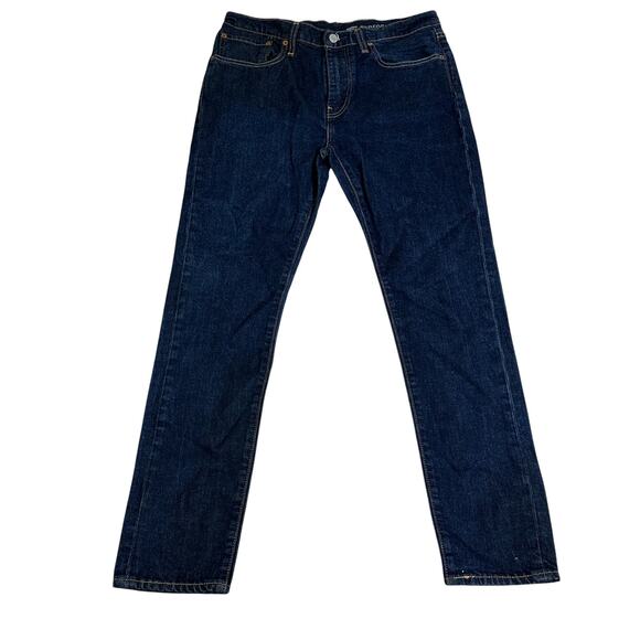 Levi's Premium Jeans Mens 32x32 Dark Wash Denim Straight Leg Stretch Classic - Picture 1 of 7